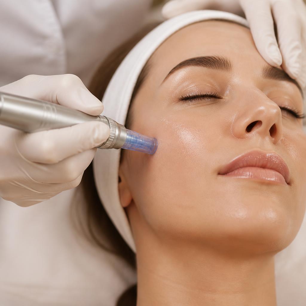Micro-Needling-Behandlung an der Wange
